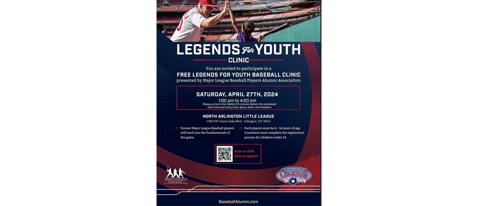 MLB Legends For Youth Clinic 4/27/24